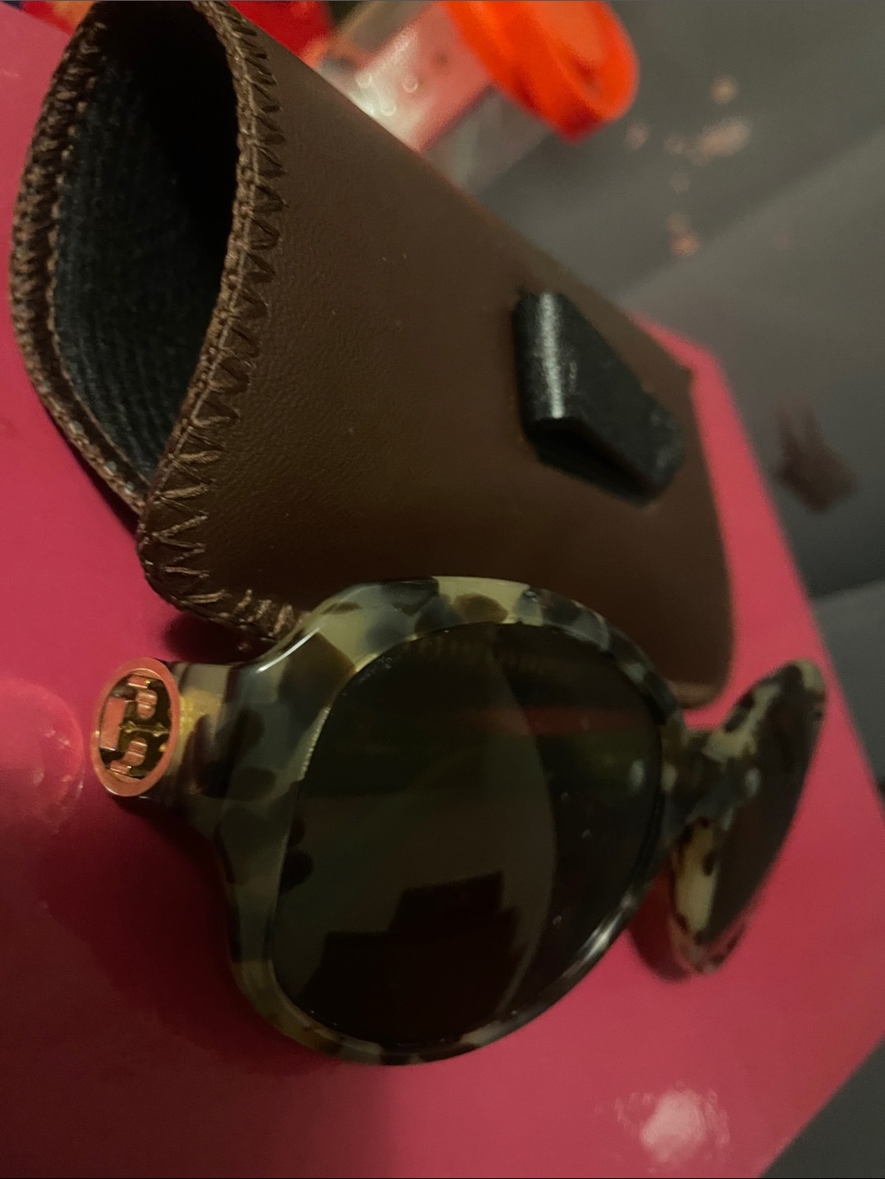 Tortoiseshell Round Sunglasses from Tory Burch - Picture 3 of 17
